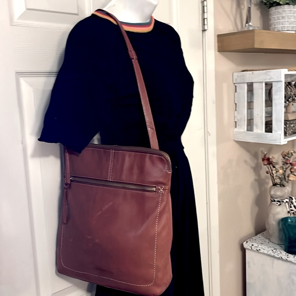 Margot Convertable Cognac Leather Convertible Backpack Laptop Crossbody Bag - Picture 5 of 14